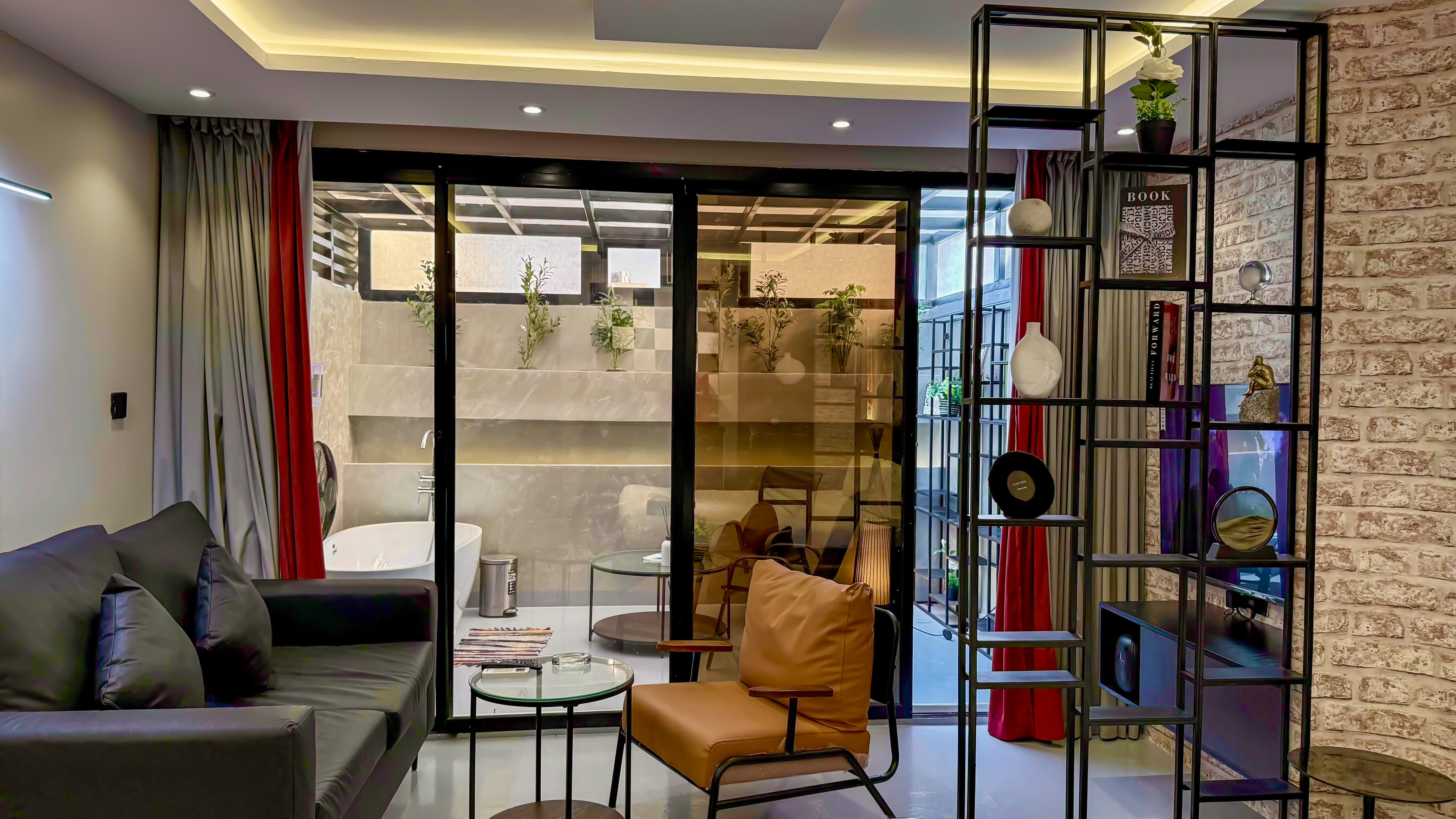 استديو أنيق ببانيو وإضاءة شمسيه 5